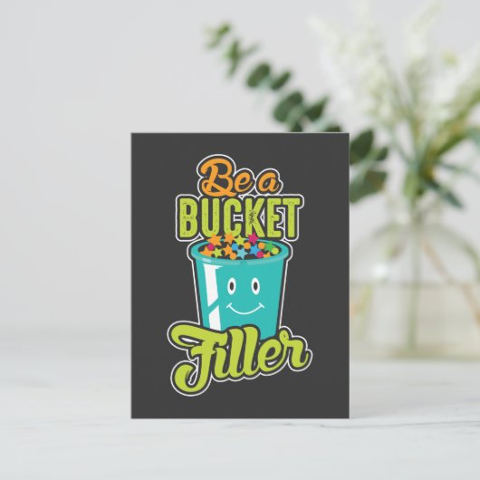 スクールカウンセラーの成長マインドセットはバケツ詰め物になる ポストカード (スタンド正面)