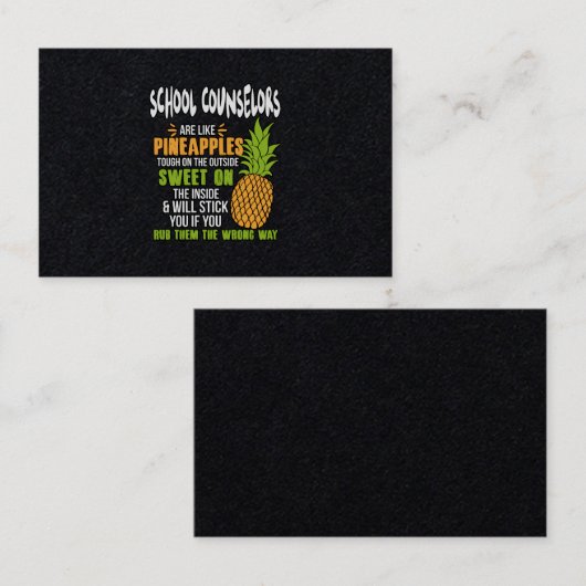 スクールカウンセラーはパイナップルのようだ。 名刺 (正面/裏面)