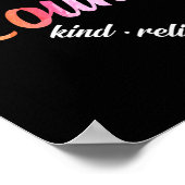 スクールカウンセラーハートワードクラウドウォーター色 ポスター (角)