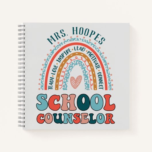 スクールカウンセラーパーソナライズされたギフト虹スパイラル ノートブック (正面)
