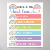 スクールカウンセラー事務所のドアSign Rainbowはどこか ポスター (正面)