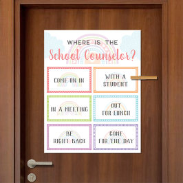 スクールカウンセラー事務所のドアSign Rainbowはどこか ポスター