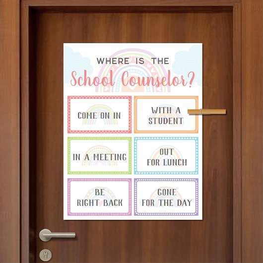 スクールカウンセラー事務所のドアSign Rainbowはどこか ポスター