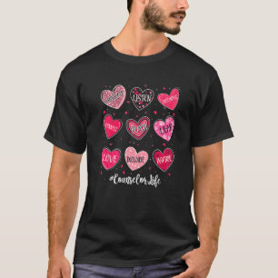 スクールカウンセラー生命バレンタインデーハート会 Tシャツ