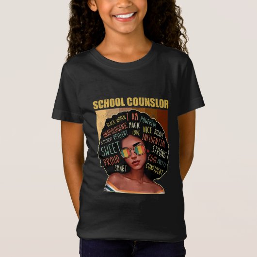 スクールカウンセラーAfro African American Black Histo Tシャツ (正面)