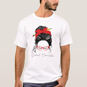 スクールカウンセラーMessy Bun おもしろい新学期20 Tシャツ