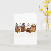 スクールカディストホラー秋コーヒーハロウィンポンプ カード (黄色い花)