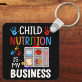 スクールカフェテリア労働者給食レディお盆子 キーホルダー (裏面)