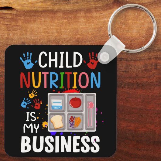 スクールカフェテリア労働者給食レディお盆子 キーホルダー (裏面)