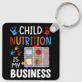 スクールカフェテリア労働者給食レディお盆子 キーホルダー (裏面)