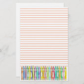 スクールカラークレヨン先生オレンジライニング 便箋 (正面/裏面)