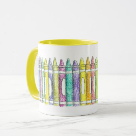 スクールカラークレヨン小学校先生 マグカップ (正面左)