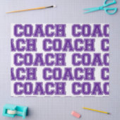 スクールカラーコーチ大学の文字 – 紫 – 白 薄葉紙 (クラフト)