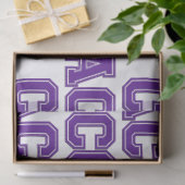 スクールカラーコーチ大学の文字 – 紫 – 白 薄葉紙 (ギフト)