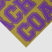 スクールカラーコーチ大学の文字 – 紫 – 金ゴールド 薄葉紙 (詳細)