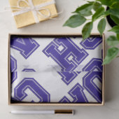 スクールカラーコーチ大学の文字 – 青 – 白 薄葉紙 (ギフト)