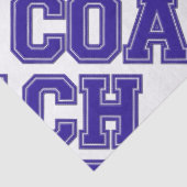 スクールカラーコーチ大学の文字 – 青 – 白 薄葉紙 (詳細)