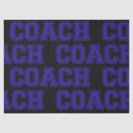 スクールカラーコーチ大学の文字 – 青 – 黒 薄葉紙