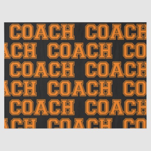 スクールカラーコーチ大学レターオレンジブラック 薄葉紙 (正面)
