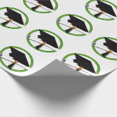 スクールカラーズグリーン&金ゴールドグラッドキャップ(ディプロマ付) ラッピングペーパー (角)