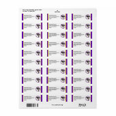 スクールカラーズパープルと金ゴールド卒業 ラベル (フルシート)