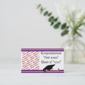 スクールカラーズパープル&金ゴールド卒業フレーム コーリングカード (スタンド正面)