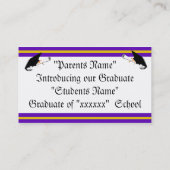 スクールカラーズパープル&金ゴールド卒業フレーム コーリングカード (裏面)