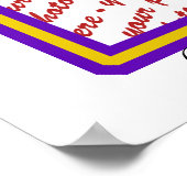 スクールカラーズパープル&金ゴールド卒業フレーム ポスター (角)