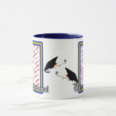 スクールカラーズブルー&金ゴールド卒業フレーム マグカップ (中央)