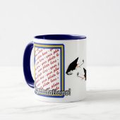 スクールカラーズブルー&金ゴールド卒業フレーム マグカップ (正面左)