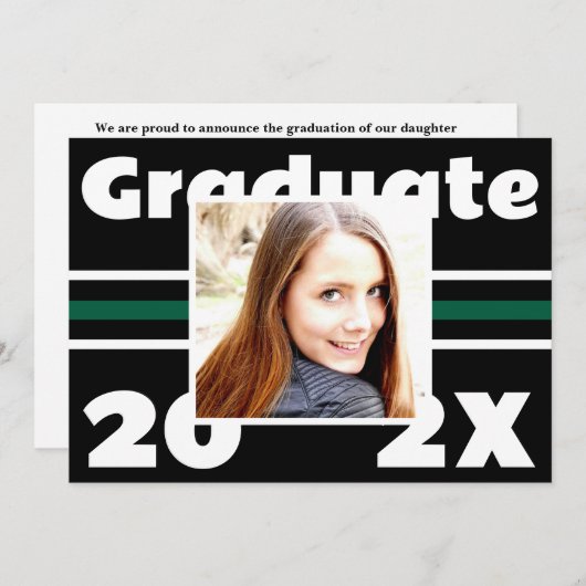 スクールカラーズ写真卒業招待状 招待状 (正面/裏面)