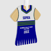 スクールカラーパーソナライズされたチアリーダー制服 オーナメント (正面)