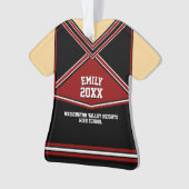 スクールカラーパーソナライズされたチアリーダー制服 オーナメント (正面)