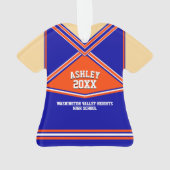 スクールカラーパーソナライズされたチアリーダー制服 オーナメント (裏面)