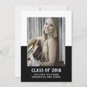 スクールカラーブロック卒業招待状 |黒 招待状 (正面)