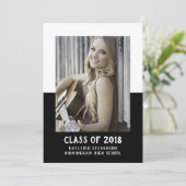 スクールカラーブロック卒業招待状 |黒 招待状 (スタンド正面)