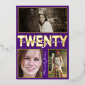 スクールカラー素晴らし3フォトフォイル招待状 箔招待状 (正面)