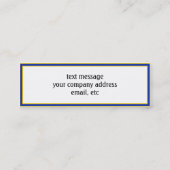 スクールカラー金ゴールドとブルーフォトフレーム スキニー名刺 (裏面)