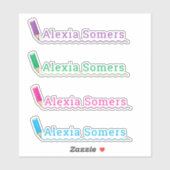 スクールカラー鉛筆/クレヨン名前をカスタムする シール (シート)