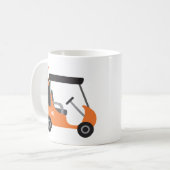 スクールカラー – オレンジ&ブラックゴルフカート コーヒーマグカップ (正面左)