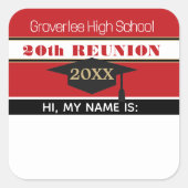 スクールカラー！クラス懇親会名タグステッカー スクエアシール (正面)