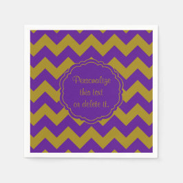 スクールカラー – シブロン、紫 – 金ゴールド- スタンダードカクテルナプキン