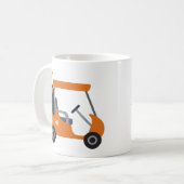 スクールカラー – 燃えたオレンジゴルフカート コーヒーマグカップ (正面左)