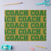 スクールカラーCOACH大学の文字 – 緑 – 金ゴールド 薄葉紙 (クラフト)