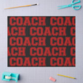 スクールカラーCOACH大学の文字 – 赤と黒 薄葉紙 (クラフト)