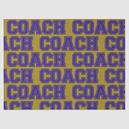 スクールカラーCOACH大学の文字 – 青 – 金ゴールド 薄葉紙 (正面)