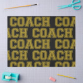 スクールカラーCOACH大学の文字 – 黒 – 金ゴールド 薄葉紙 (クラフト)