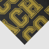 スクールカラーCOACH大学の文字 – 黒 – 金ゴールド 薄葉紙 (詳細)