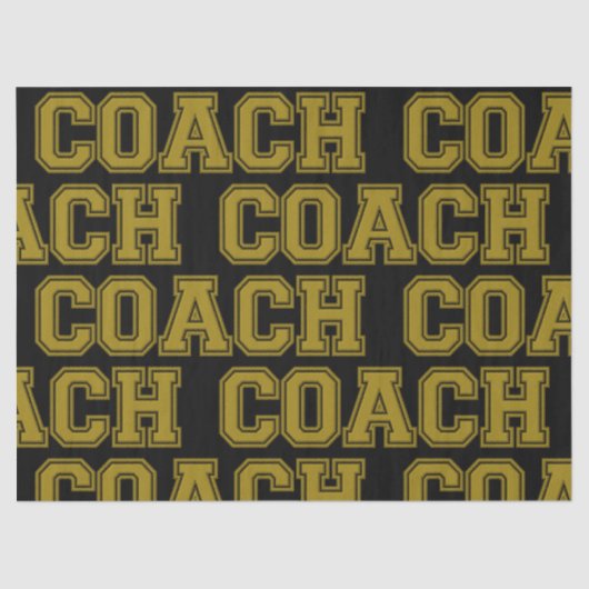 スクールカラーCOACH大学の文字 – 黒 – 金ゴールド 薄葉紙 (正面)