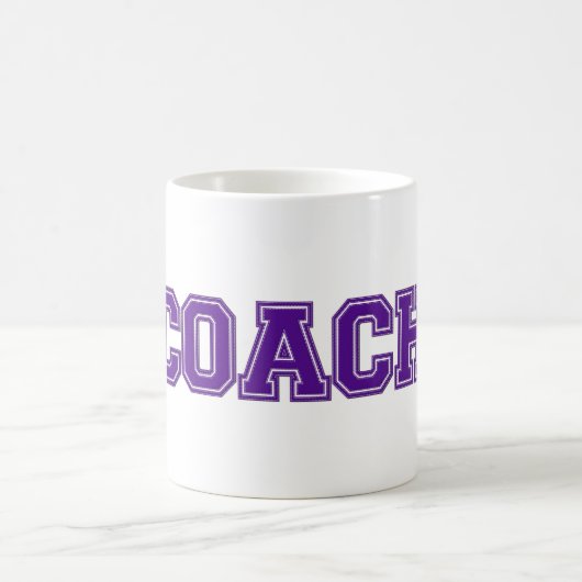 スクールカラーCOACH Mug、紫 – 白 コーヒーマグカップ (中央)